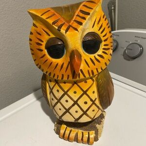 Handcrafted Wooden Owl Figurine